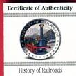 Liberia 5 Dollar Silbermünze mit Farbauflage 2011 HISTORY OF RAILROADS - Adler Polierte Platte in Viereckkapsel,Etui & Zert.