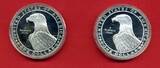 USA 2x1 Dollar Silbermünzen 1983 United States Mint Two-Coin Proof Set - Olympia 1992 Diskuswurf PP in Box, OVP & Zertifikat