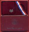 USA 2x1 Dollar Silbermünzen 1983 United States Mint Two-Coin Proof Set - Olympia 1992 Diskuswurf PP in Box, OVP & Zertifikat