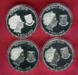 Kiribati 4 x 5 Dollar Silbermünzen je 25 Gramm 2016 The Coins from the Crypt - Gruseliges Münzenset Polierte Platte Farbmünzen mit Box in Sargform, Umkarton & Zertifikat