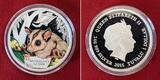 Tuvalu 1 Dollar Silbermünze - 1 oz Silver Proof Coin 2015 Endangered Series - Mahogany Glider - Mahagoni Gleitbeutler Polierte Platte Farbmünze mit Etui, Umkarton & Zertifikat OVP