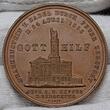 Deutschland Schlesien Medaille 1858 Das Rathaus zu Frankenstein - erbaut im Jahre 1661 - Gott Hilf - Gott Half vz patina nicht gereinigt