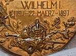 Deutschland Germany Kaiserreich Preußen Tragbare Medaille Bronze mit Orig. Öse 1897 100. Geburtstag von Wilhelm I. 1797 sog. Apfelsinenorden prägefrisch patina