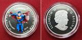 Kanada 15 Dollar Silbermünze - 1/2 Unze 2013 75th Anniversary of Superman - Modern Day - DC Comics™ Farbmünze polierte Platte mit Ausstellbox, Zert. & Umkarton OVP