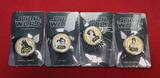 Niue Island 4 x 1 Dollar Farbmünzen 2011 Star Wars Millennium Falcon - Luke Skywalker, Darth Vader, R2-D2, Princess Leia Stgl. Farbmünzen Ku/Ni vergoldet mit Box