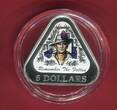Australien 5 Dollar Silbermünze dreieckig 2016 Remember the Fallen - Coloured Fine Silver Proof Triangular Coin - I. World War Polierte Platte Farbmünze mit Box, Zert. & Umkarton