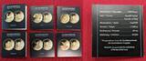 Tschad 6 x 5000 Francs CFA Set - jeweils 1/200 Unze Gold 2019 Bullion Coins of the World - Springbok, Liberty, Kangaroo, Maple Leaf, Panda & L Prägefrisch mit Kapsel, Zert. & Box
