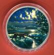 Kanada 30 Dollar Farbmünze - 2 oz Fine Silver Coin 2017 Animals in the Moonlight - Cougar - Puma - Münze leuchtet im Dunkeln Polierte Platte mit Etui & Zert., ohne Umkarton