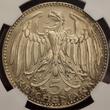 Karl Goetz Deutschland Weimarer Republik Germany 5 Mark 1925 D Germania mit Lorbeerkranz Pattern Probe Silvered Bronze Thick Planchet NGC MS 63
