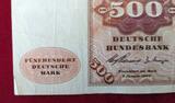 BRD,Deutsche Bundesbank 500 DM Deutsche Mark 1960 Burg Eltz / Männerportrait Serie V stark gebraucht (bitte Bilder ansehen)