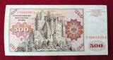 BRD,Deutsche Bundesbank 500 DM Deutsche Mark 1960 Burg Eltz / Männerportrait Serie V stark gebraucht (bitte Bilder ansehen)