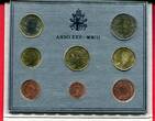 Vatikan, Vatican 3,88 Euro KMS 2003 Johannes Paul II. 1 Cent bis 2 Euro 8 Münzen Bankfrisch in Folder, OVP