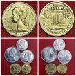 Komoren Archipel des Comores Essai Proben Pattern Set 1 - 20 Francs 5 Coins 1964 Monnaie de Paris Satz fünf Münzen 3 x Aluminium, 2 x Alu/Bro. Bankfach-Stempelglanz mit Originalfolie Alu Br. Leicht beschlagen