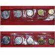 Komoren Archipel des Comores Essai Proben Pattern Set 1 - 20 Francs 5 Coins 1964 Monnaie de Paris Satz fünf Münzen 3 x Aluminium, 2 x Alu/Bro. Bankfach-Stempelglanz mit Originalfolie Alu Br. Leicht beschlagen