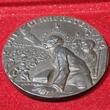 Germany Deutschland Karl Götz Medaille Gußeisen Medaille Cast Iron Medal 1917 Friedensresolution des Deutschen Reichstages Friedrich Ebert mit Palmzweig RAR fast gußfrisch übl. kl. Gußfehler Geschwärzt