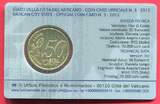 Vatikan 50 Cent 2012 Coincard N. 3 - Papst Benedict XVI Stempelglanz in Coincard