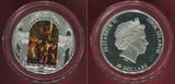 Cook Islands 20 Dollar Silbermünze mit Farbapplikation 2016 Masterpieces of Art - Die Auferstehung Christi - Jacopo Tintoretto Polierte Platte mit 19 Glaselementen; inkl. Box & Zertifikat