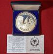 Albanien Albania 50 Leke 1987 Seehafen Durrës Durazzo Segelschiff Polierte Platte mit Kapseln Box Zertifikat min beschlagen