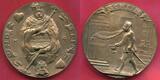 Germany Deutschland Karl Götz Medaille Bronzemedaille Bronze 1921 Schein und Sein Kaiser Wilhelm II. als Bettler und Herz König Antik vergoldet Gußfrisch Tombak vergoldet antik f