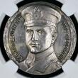 Deutschland Germany Kaiserreich WWI Silvermedal Silbermedaille 1915 Kapitänleutnant Weddigen Versenkung England. Panzerkreuzer U 9 War Ships NGC MS 61 USA Grading