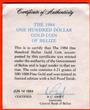 Belize 100 Dollar 1984 White-Tailed Deer - Weißwedelhirsch - Rare Mintage only 965 Proof originalversiegelt, Zertifikat, Etui, Umkarton