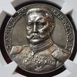 1. Weltkrieg Kaiserreich Preußen Silvermedal Silbermedaille 1914 Befreiung Ostpreußens Tannenberg Hindenburg Ultra high Relief NGC AU 58 matt