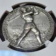 1. Weltkrieg Kaiserreich Preußen Silvermedal Silbermedaille 1914 Befreiung Ostpreußens Tannenberg Hindenburg Ultra high Relief NGC AU 58 matt