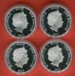 Niue 4 x 1 Dollar Kupfer Münzen versilbert 2017 1942 Defending a Nation - 75th Anniversary Tribute Polierte Platte Farbmünzen mit Originalverpackung