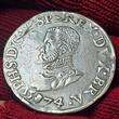 Belgien Spanische Niederlande Brabant Filipsdaalder Taler Ecu 1574 Philipp II. PHILIP II 1555–1581 Philipsdaalder Brabant ss+ patina sauber entfernte Broschierspur