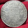 Belgien Spanische Niederlande Brabant Filipsdaalder Taler Ecu 1574 Philipp II. PHILIP II 1555–1581 Philipsdaalder Brabant ss+ patina sauber entfernte Broschierspur