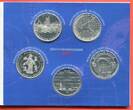 Bundesrepublik Deutschland, Germany FRG 5 x 10 Euro Bundesrepublik Deutschland Silber-Gedenkmünzen 2007 Spiegelglanz im Originalblister