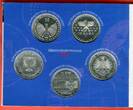 Bundesrepublik Deutschland, Germany FRG 5 x 10 Euro Bundesrepublik Deutschland Silber-Gedenkmünzen 2007 Spiegelglanz im Originalblister