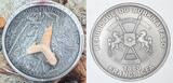 Burkina Faso 1000 Francs CFA Silbermünze 2016 World of Evolution - Selachii - mit fossilem Haifisch Zahn - Shark Handmade Antique Finish Premium mit OVP