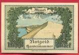 Deutschland Germany Memel Memelgebiet 1 Mark 1922 Düne Dune WZ Watermark plastische Ketten Chains Kassenfrisch