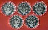 Ruanda 5 x 500 Francs Silbermünzen 2010 The Big Five of Africa - Elefant, Kaﬀernbüﬀel, Nashorn, Löwe und Leopard Polierte Platte mit Box & Zertfikat