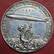 Germany Deutschland Karl Götz Medaille SILVER Silbermedaille Variante ! Münzz. D 1924 D - DATED Überführung Zeppelin ZR III. Reparation Dirigible USS Los Angeles LZ 126 Variety vz-prfr. von polierten Stempeln Patina leicht berieben