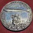 Germany Deutschland Karl Götz Medaille SILVER Silbermedaille Variante ! Münzz. D 1924 D - DATED Überführung Zeppelin ZR III. Reparation Dirigible USS Los Angeles LZ 126 Variety vz-prfr. von polierten Stempeln Patina leicht berieben