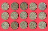 Kaiserreich 15 x 1 Mark Lot 1913 - 1917 Kursmünzenlot prfr.