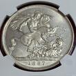 England Great Britain UK 1 CROWN 1887 Queen Victoria 2nd. Portrait Jubilee type NGC MS 62