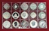 Australien, China, Kanada, USA etc. 15 Silbermünzen Set 2011 Fabulous 15 Set Sgl, PP z.T. mit Privy Mark F 15 mit Box & Zert.