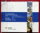 Deutschland, BRD 5 x 2 Euro Gedenkmünzen 2022 A,D,F,G,J 35 Jahre Erasmus-Programm Spiegelglanz in Blister & Folder, OVP