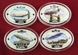 Fiji Islands, Fidschi 4 x 2 Dollar Silbermünzen - jeweils 1 oz Silber 2009 Famous Airships - Zeppeline Polierte Platte mit aufwendiger Verpackung
