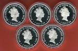 Cook Islands 5 x 1 Dollar $1 Silbermünzen 2010 & 2011 Famous Naval Battles - Set of 5 Proof 1oz Silver Coins - Berühmte Seeschlachten Polierte Platte mit Originalzubehör