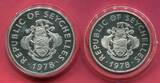 Seychellen 50 Rupees & 100 Rupees Silbermünzen 1978 Eichhörnchenfische & Weißschwanz-Tropikvögel PP in Kapseln