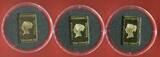 Ghana 3 x 5 Cedis Silbermünzen mit Farbdiamanten 2018 Seltene Briefmarken - Rare Stamps - Blue Mauritius, Red Mauritius & Penny Black Prooflike in Box, Umkarton & Zert.