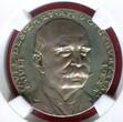 Deutschland, Weimarer Republik Silbermedaille - Medailleur Karl Goetz 1928 90. Geburtstag von Graf Zeppelin NGC MS 63