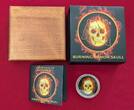 China 10 Yuan Silbermünze 2015 Burning Panda Skull - Black Ruthenium 24 KT Gold and Color - Brennender Schädel Stgl. mit Holzbox, Umkarton und privatem Zertifikat