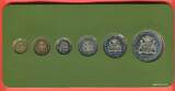 National Coinage of Guyana KMS 1 Cent - 1 Dollar 1979 Proof Set - Exotische Tiere - Ku/Ni Polierte Platte mit Box, Umkarton & Zert.