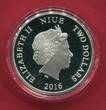Niue 2 Dollars Silbermünze teilcoloriert 2016 Könige der Kontinente - Afrikanischer Löwe (1 oz) PP in Kapsel mit Zertifikat & Box, OVP