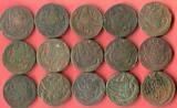 Russland 15 x 5 Kopeken Kupfermünzen 1763-1789 Katharina II. Konvolut - Gesamtgewicht über 700 Gramm - versch. Jahrgänge Konvolut, bitte Bild ansehen